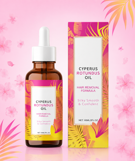 Aceite Natural de Cyperus Rotundus reduce el Crecimiento del Vello Corporal | Para Depilación, Hidratante y Calmante| 60ml.