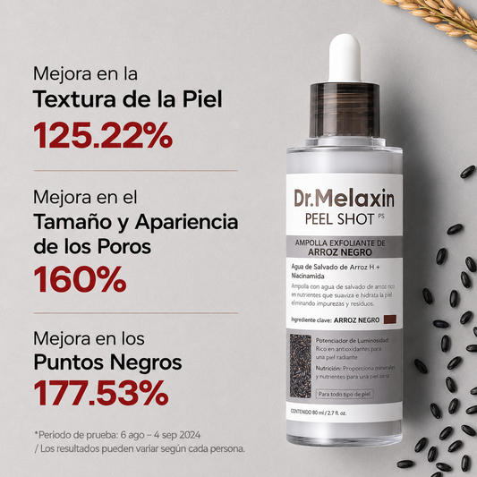 Dr.Melaxin Peel Shot Glow Ampolla Exfoliante de Arroz 80ml | Rostro y Cuerpo.