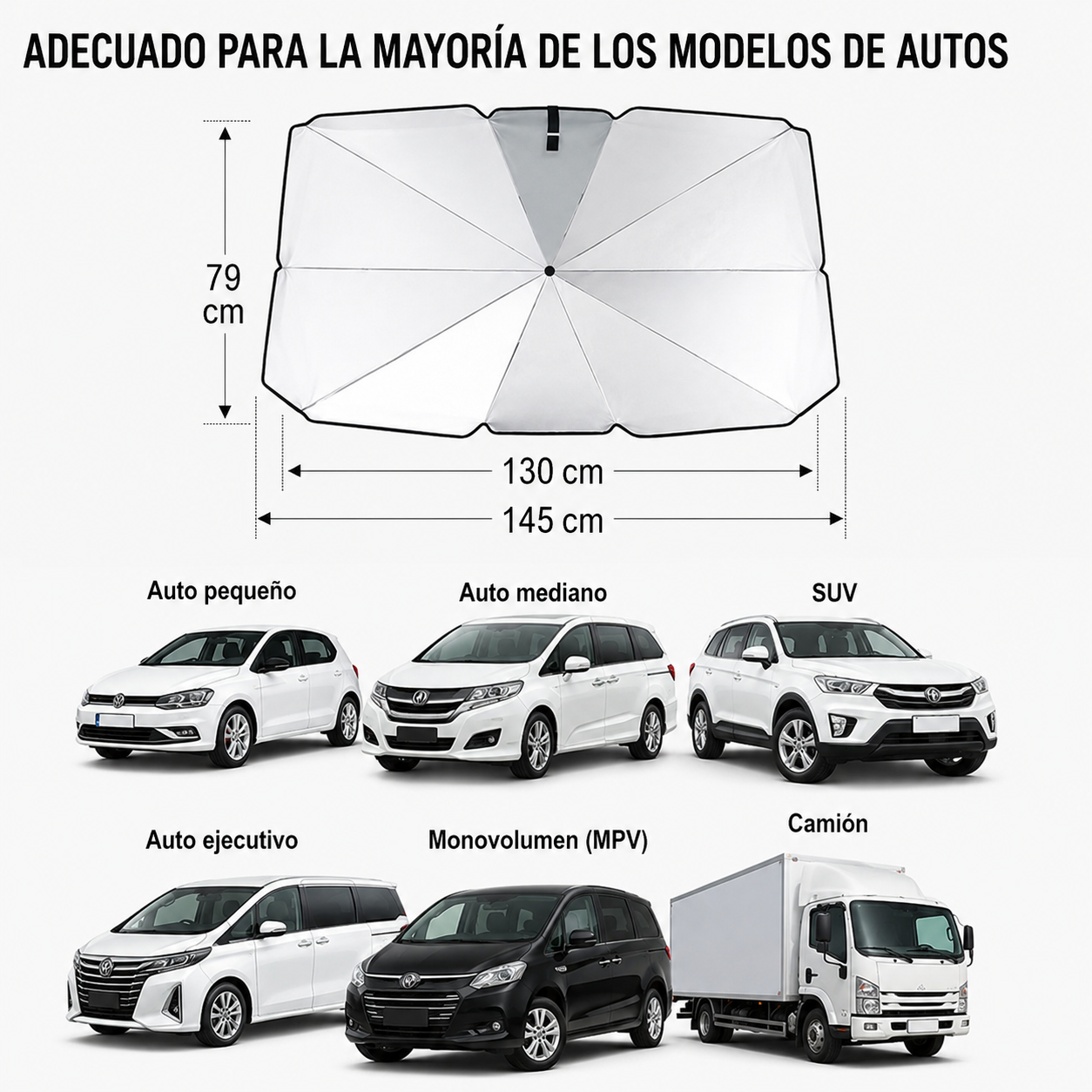 Sombrilla Parasol para vehiculos con proteccion UPF50+