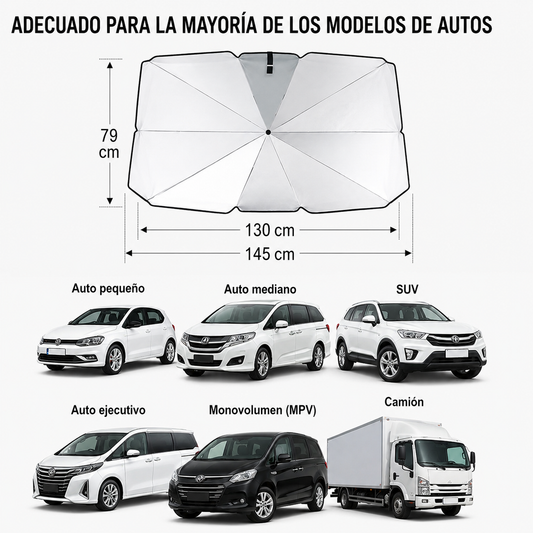 Sombrilla Parasol para vehiculos con proteccion UPF50+